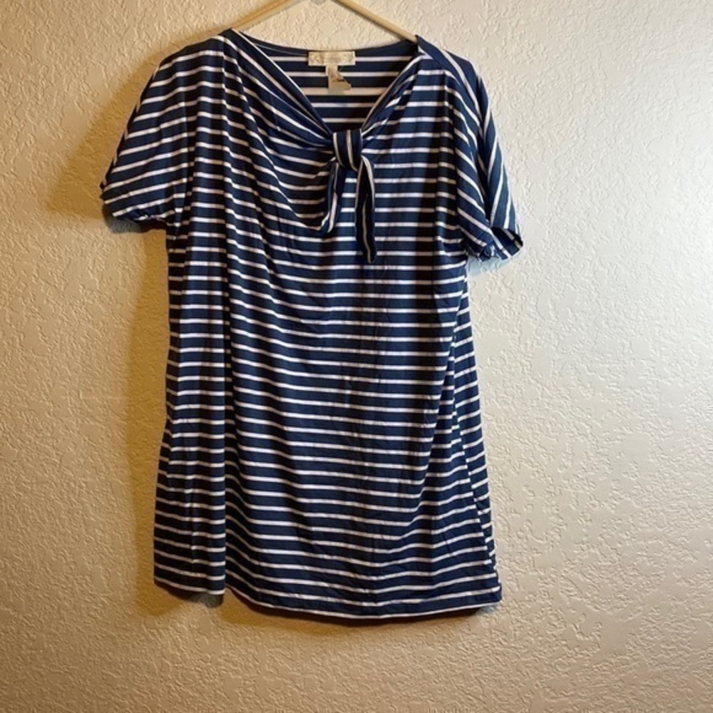 SUSAN Betro NWT weekend short sleeve stripe nautical blue white XL